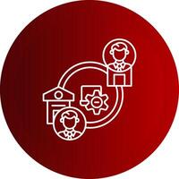 Hybrid Work Line Button Icon vector