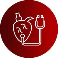 Heart Checkup Line Button Icon vector