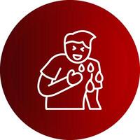 Hemoptysis Line Button Icon vector