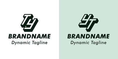 Letters TY and YT 3D Monogram Logo, Suitable for business with YT or TY initials vector