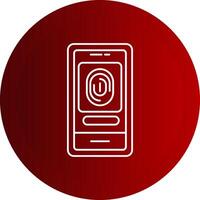 Fingerprint Scanner Line Button Icon vector