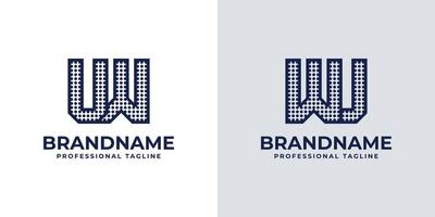 Letters UW and WU Dot Monogram Logo, Suitable for business with WU or UW initials vector