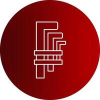 Hex Key Line Button Icon vector