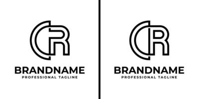Letters CR Monogram Logo, suitable for any business with CR or RC initials vector