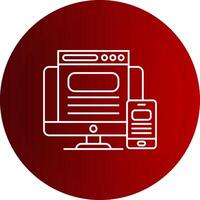Responsive Design Line Button Icon vector