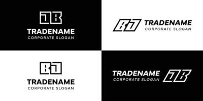 Letters BJ and JB Square and Dynamic Logo Set, for business with Initials JB or BJ vector