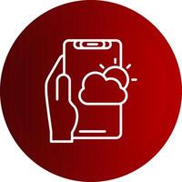 Weather Forecast Line Button Icon vector
