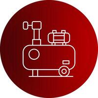 Air Compressor Line Button Icon vector