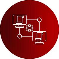 Data Remote Access Line Button Icon vector