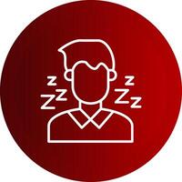 Tiredness Line Button Icon vector