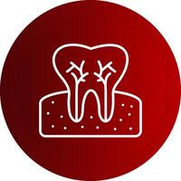 Tooth Line Button Icon vector
