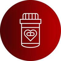 Heart Medicine Line Button Icon vector