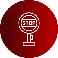 Stop Sign Board Line Button Icon vector