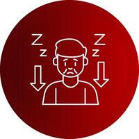 Tiredness Line Button Icon vector