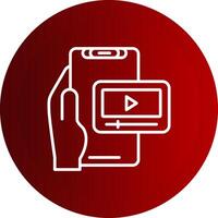 Videoplayer Line Button Icon vector