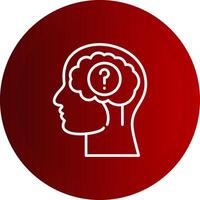 Alzheimer Line Button Icon vector