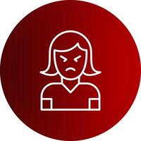 Anger Line Button Icon vector