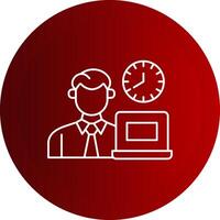 Office Working Hours Line Button Icon vector