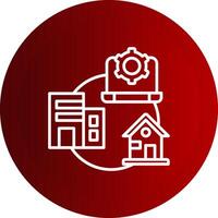 Hybrid Work Line Button Icon vector