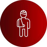 Injury Line Button Icon vector