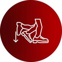 Toe Beat Line Button Icon vector