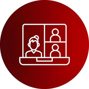 OnLine Button Conference Meeting Line Button Icon vector