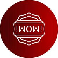 Wow Line Button Icon vector