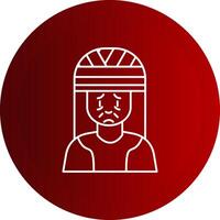 Head Injury Line Button Icon vector