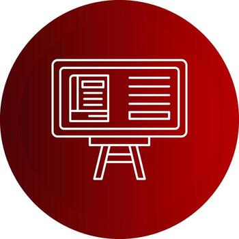 presentación tablero línea botón icono vector