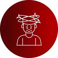 Dizziness Line Button Icon vector