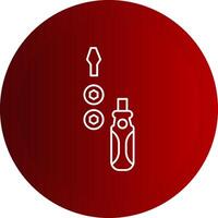 Screwdriver Line Button Icon vector