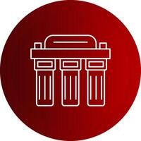 Water Filter Line Button Icon vector