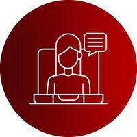 Virtual Meeting Line Button Icon vector