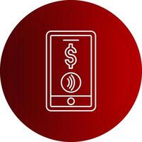 Tap To Pay Line Button Icon vector