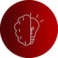Brainstroming Line Button Icon vector