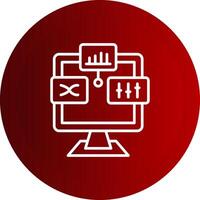 Analysis Line Button Icon vector