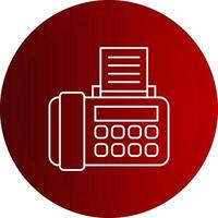 Fax Line Button Icon vector