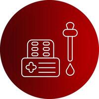 Allergy Test Line Button Icon vector