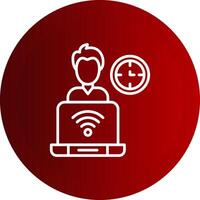 Working Line Button Icon vector