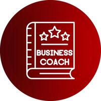 Business Coach Book Line Button Icon vector