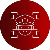 Face Recognition Line Button Icon vector