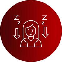 Tiredness Line Button Icon vector
