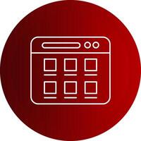 Web Page Line Button Icon vector