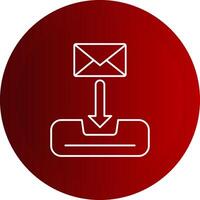 Inbox Line Button Icon vector