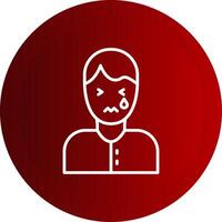 Sadness Line Button Icon vector