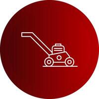 Lawn Mower Line Button Icon vector