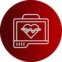 Pulse Oximeter Line Button Icon vector