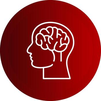 Brain Line Button Icon vector