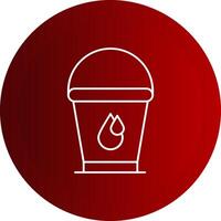 Water Bucket Line Button Icon vector