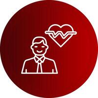 Cardiologist Line Button Icon vector